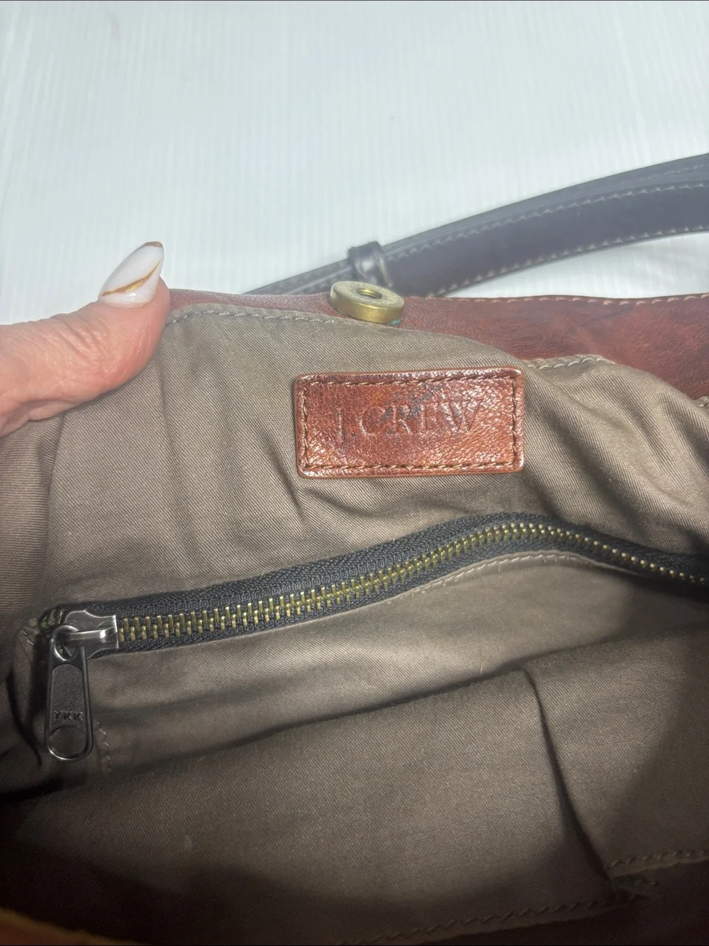 J Crew Italian Leather Woven Hobo Bag